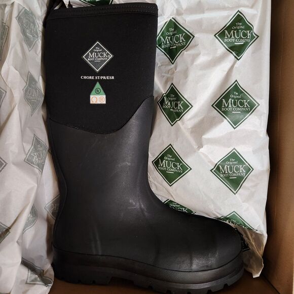 Muck Boot Steel Toe Work Boots Men’s 9 – Puncture Resistant, Black, NWT - Picture 1 of 10